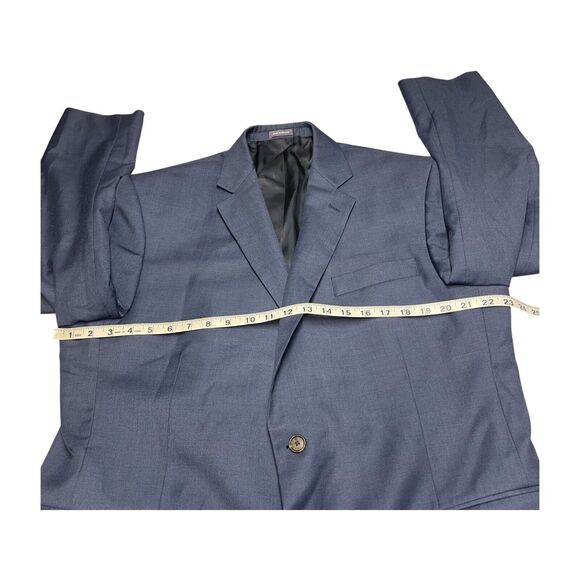 Stafford Blazer Jacket Men 46R Navy Wool Classic Fit Notch Lapel Single Breasted - Picture 9 of 10